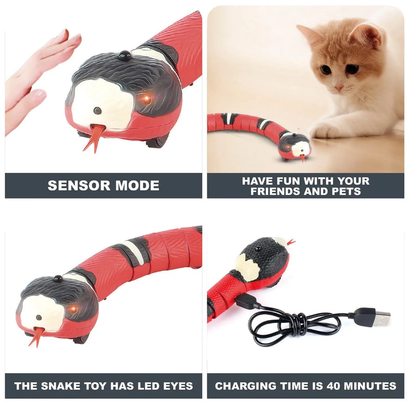 Brinquedos de Gato - Cobra Detecção Inteligente, Interativo, Automático, Eletrônico - Recarregável USB